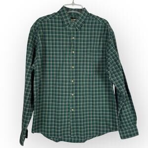 Vintage Sedgefield Green Plaid Button Down Shirt Men's Size Medium